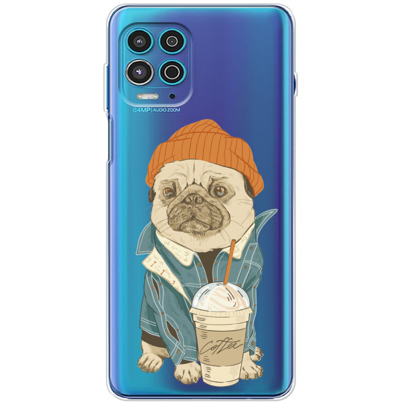 Прозрачный чехол BoxFace Motorola G100 Dog Coffeeman