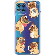 Прозрачный чехол BoxFace Motorola G100 с 3D-глазками Pug