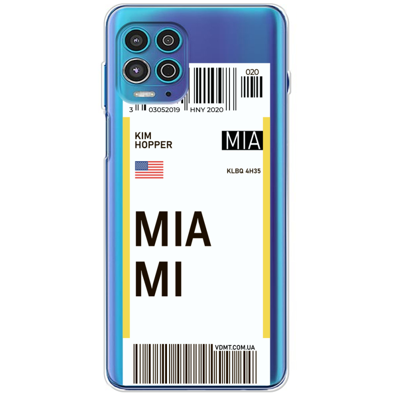 Прозрачный чехол BoxFace Motorola G100 Ticket Miami