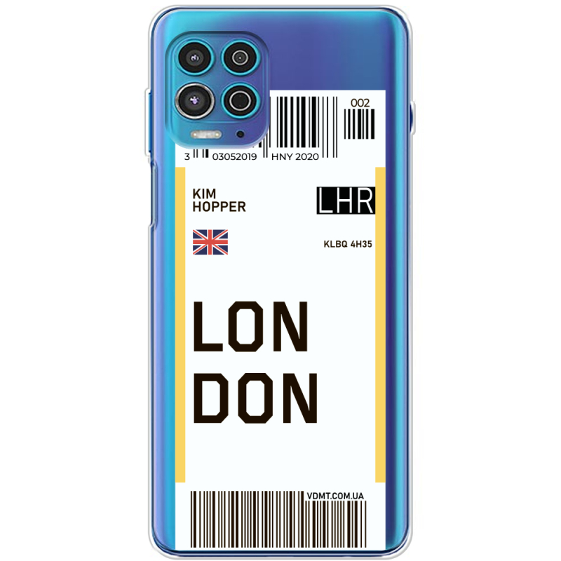 Прозрачный чехол BoxFace Motorola G100 Ticket London