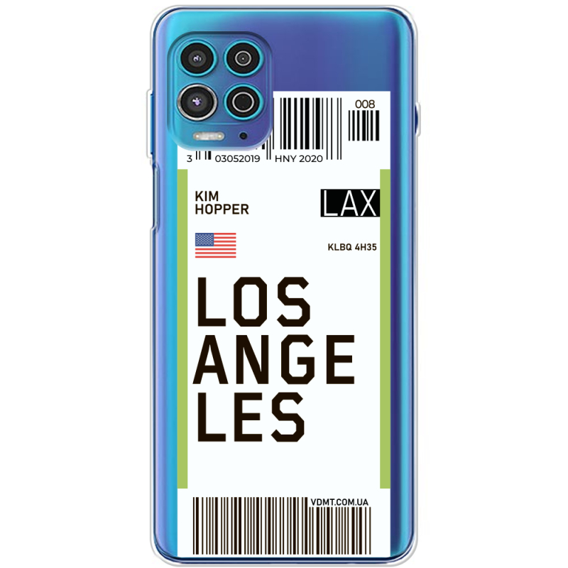 Прозрачный чехол BoxFace Motorola G100 Ticket Los Angeles