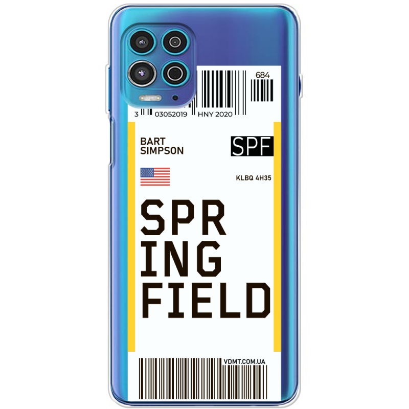 Прозрачный чехол BoxFace Motorola G100 Ticket Springfield