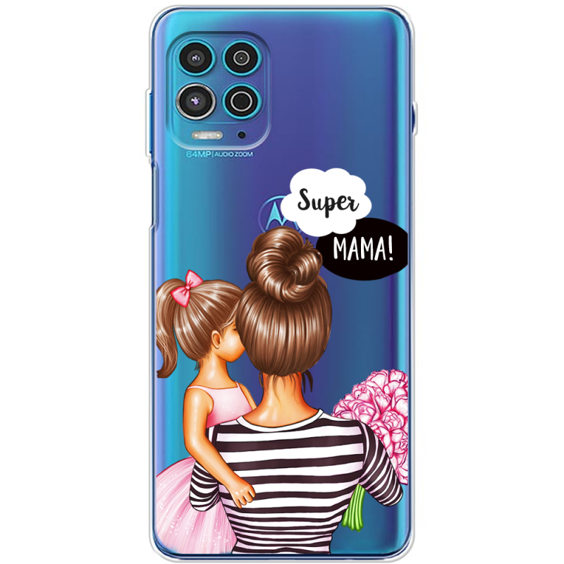 Прозрачный чехол BoxFace Motorola G100 Super Mama and Daughter