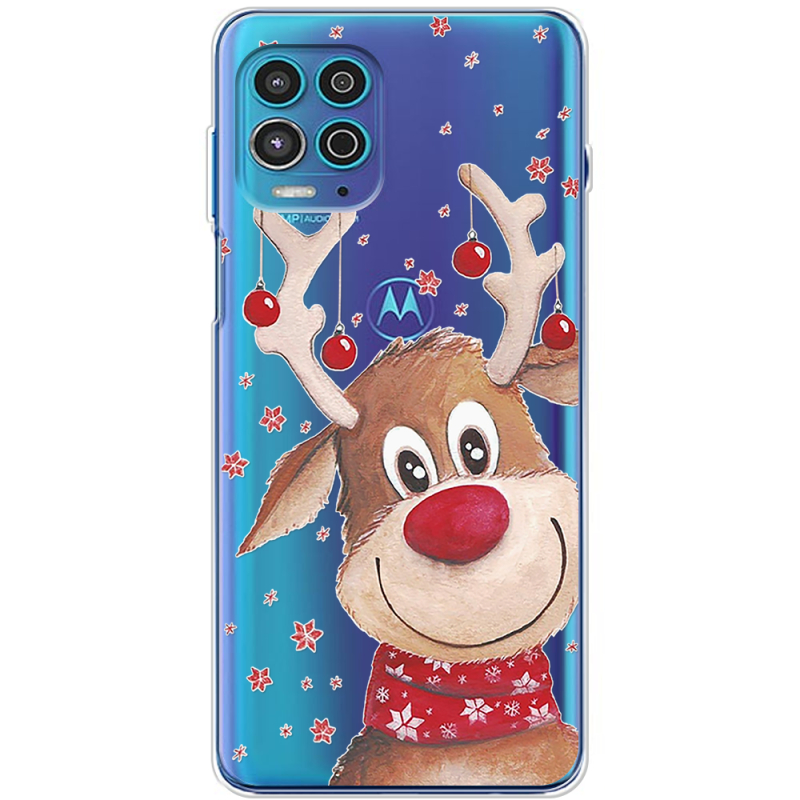 Прозрачный чехол BoxFace Motorola G100 Winter Deer