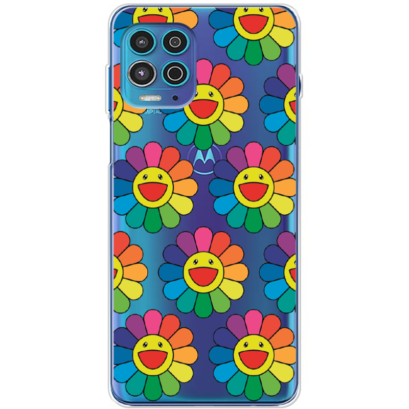 Прозрачный чехол BoxFace Motorola G100 Hippie Flowers