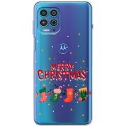Прозрачный чехол BoxFace Motorola G100 Merry Christmas
