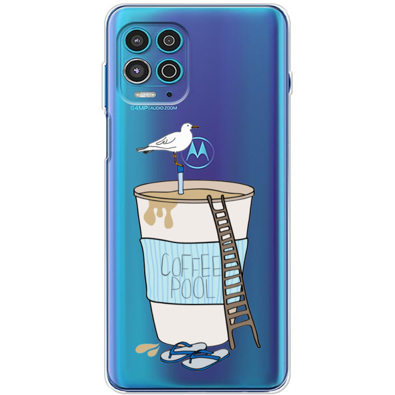 Прозрачный чехол BoxFace Motorola G100 Segull in Cofee Pool