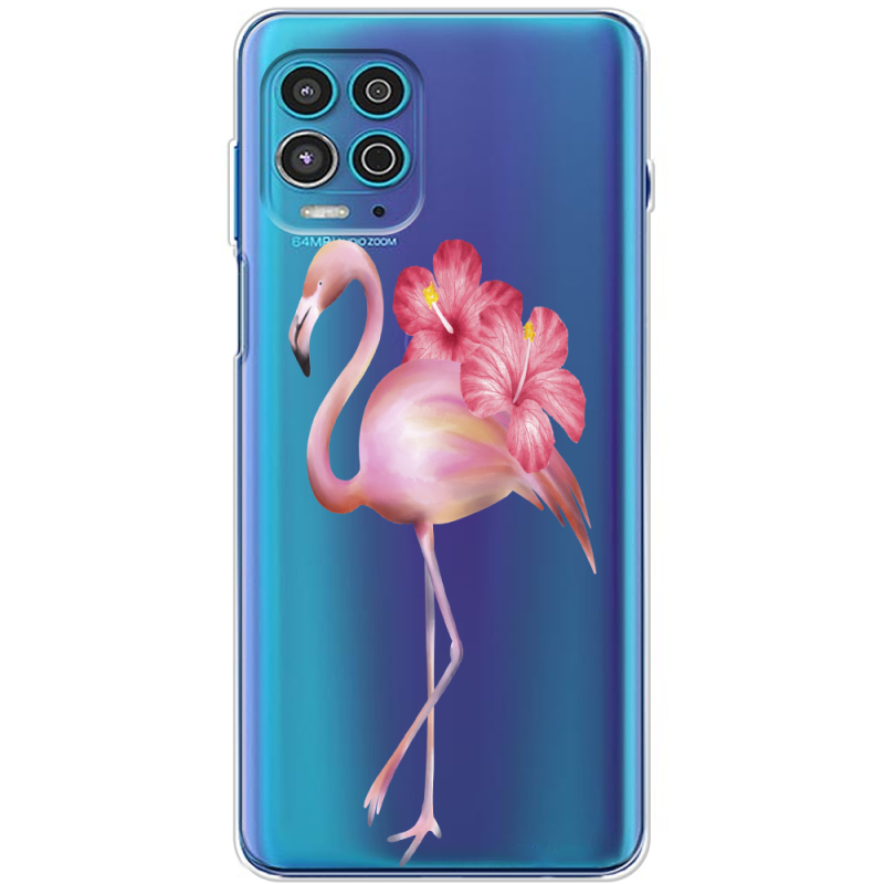 Прозрачный чехол BoxFace Motorola G100 Floral Flamingo