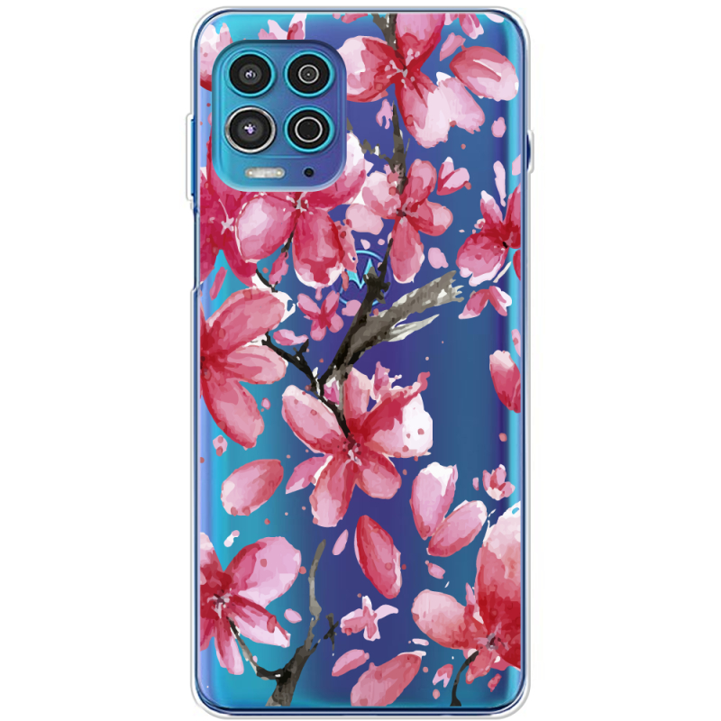 Прозрачный чехол BoxFace Motorola G100 Pink Magnolia