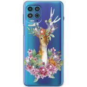 Чехол со стразами Motorola G100 Deer with flowers
