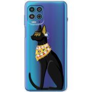 Чехол со стразами Motorola G100 Egipet Cat