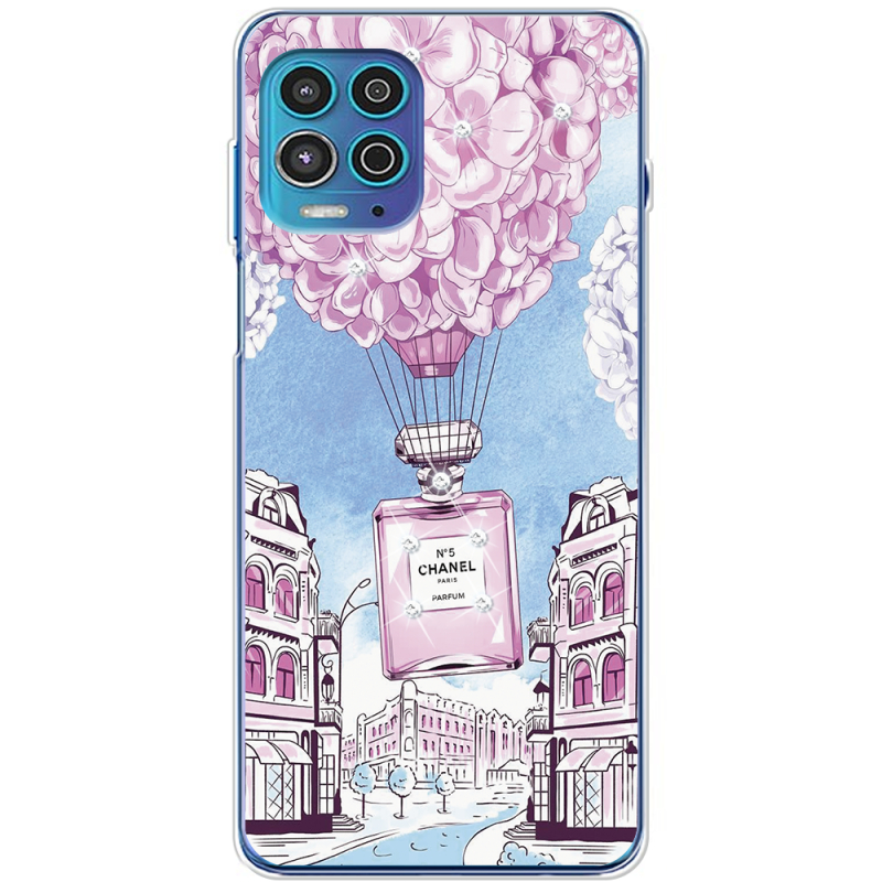 Чехол со стразами Motorola G100 Perfume bottle