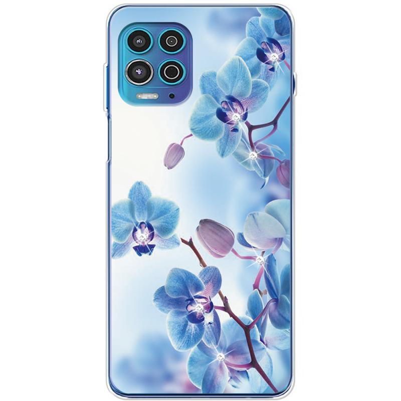 Чехол со стразами Motorola G100 Orchids