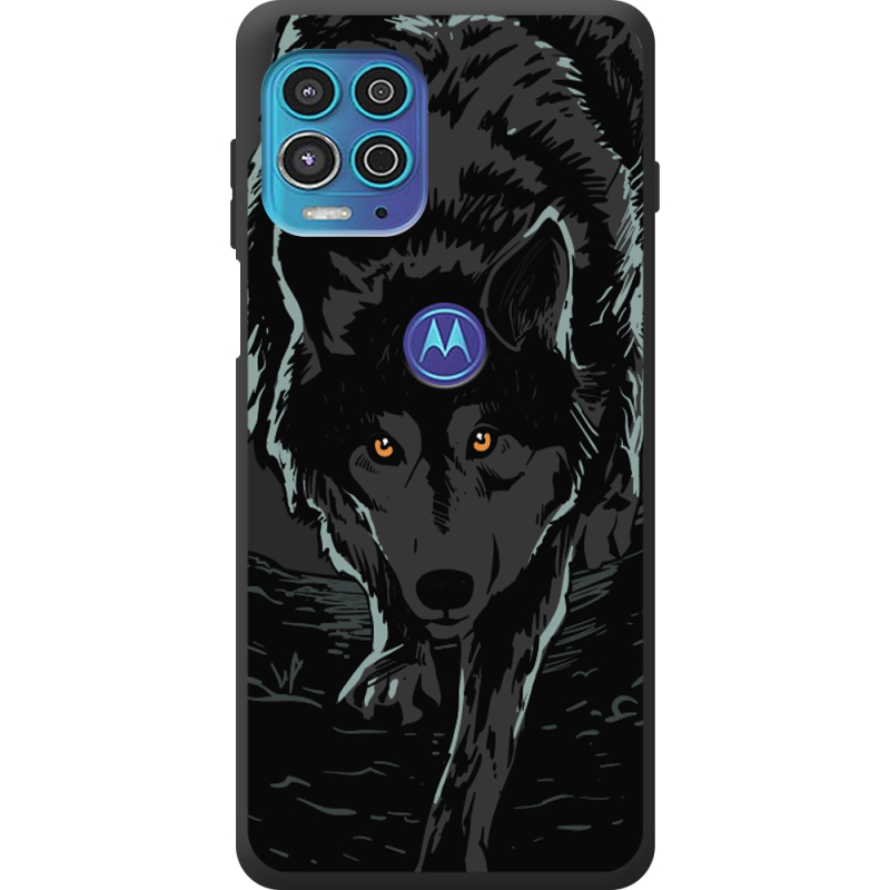 Черный чехол BoxFace Motorola G100 Wolf