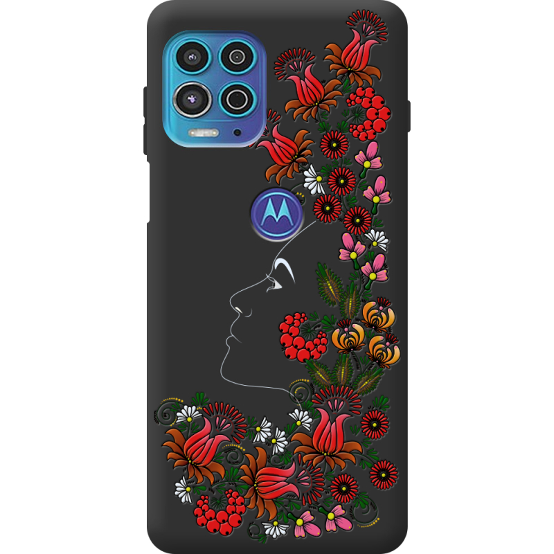 Черный чехол BoxFace Motorola G100 3D Ukrainian Muse