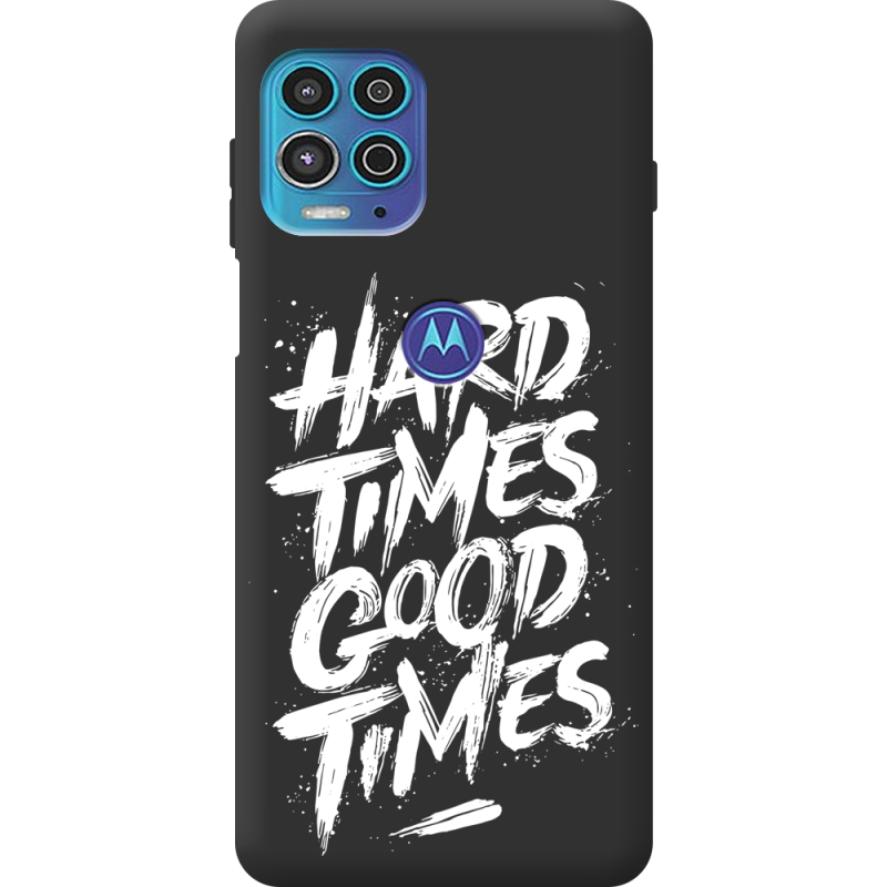 Черный чехол BoxFace Motorola G100 Hard Times Good Times