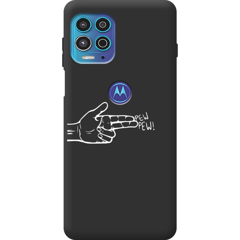 Черный чехол BoxFace Motorola G100 Pew Pew