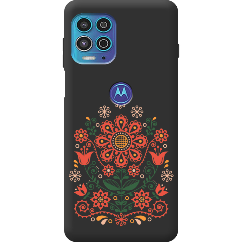 Черный чехол BoxFace Motorola G100 Ukrainian Ornament