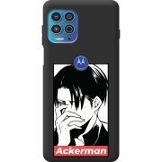 Черный чехол BoxFace Motorola G100 Attack On Titan - Ackerman