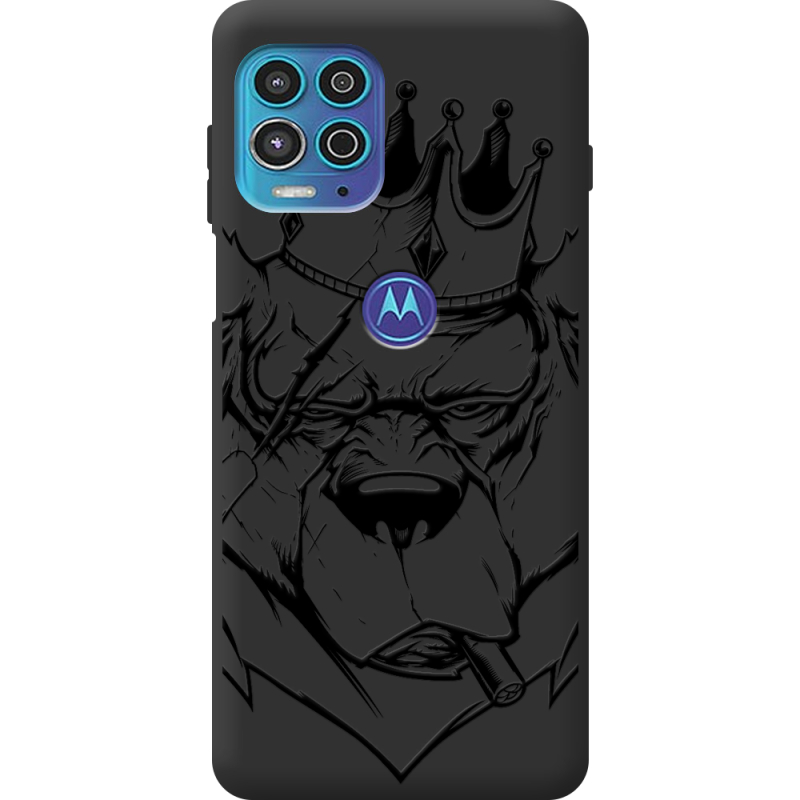 Черный чехол BoxFace Motorola G100 Bear King