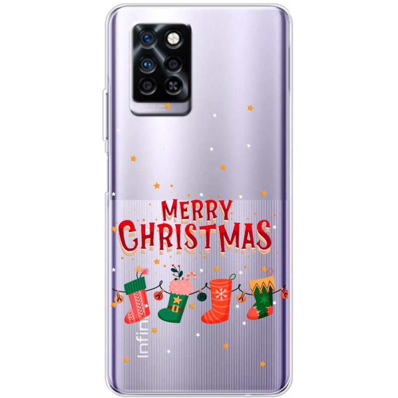 Прозрачный чехол BoxFace Infinix Note 10 Pro Merry Christmas