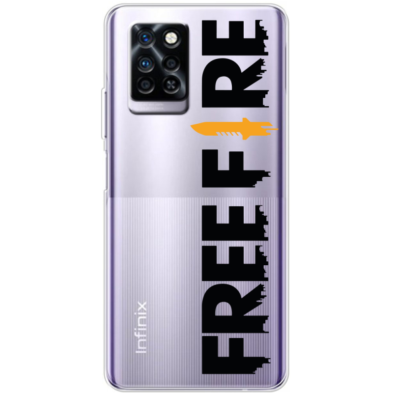 Прозрачный чехол BoxFace Infinix Note 10 Pro Free Fire Black Logo