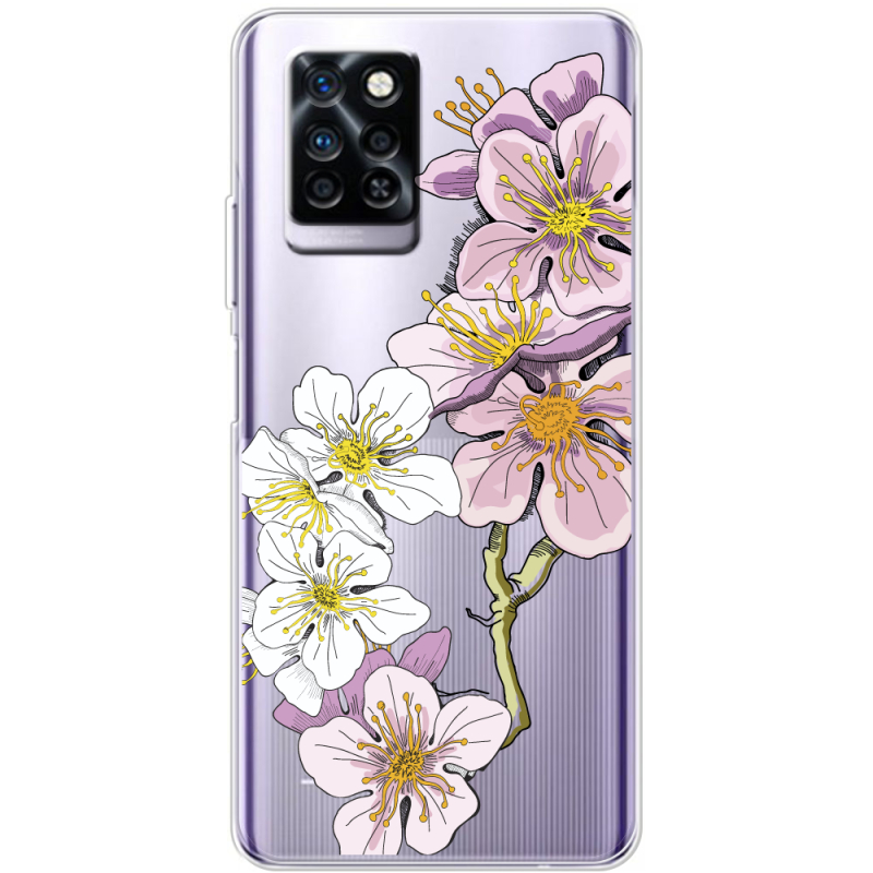 Прозрачный чехол BoxFace Infinix Note 10 Pro Cherry Blossom