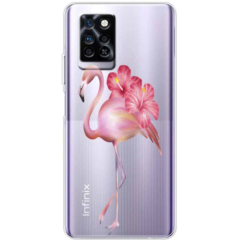 Прозрачный чехол BoxFace Infinix Note 10 Pro Floral Flamingo