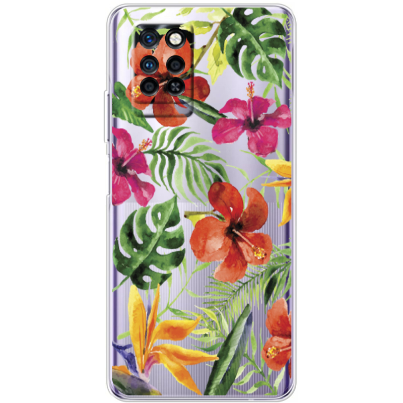 Прозрачный чехол BoxFace Infinix Note 10 Pro Tropical Flowers