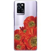 Прозрачный чехол BoxFace Infinix Note 10 Pro Red Poppies