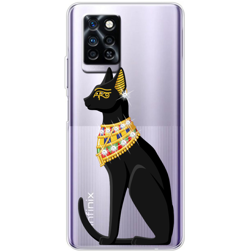 Чехол со стразами Infinix Note 10 Pro Egipet Cat