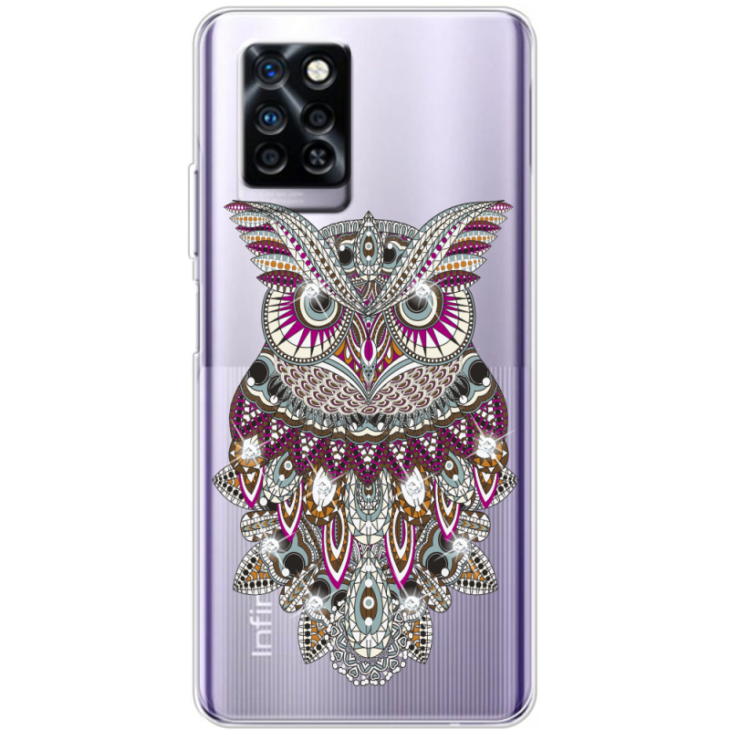 Чехол со стразами Infinix Note 10 Pro Owl