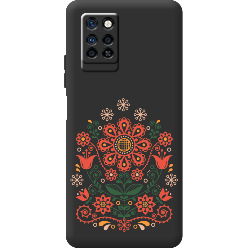 Черный чехол BoxFace Infinix Note 10 Pro Ukrainian Ornament