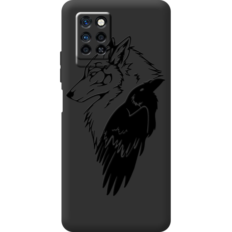 Черный чехол BoxFace Infinix Note 10 Pro Wolf and Raven