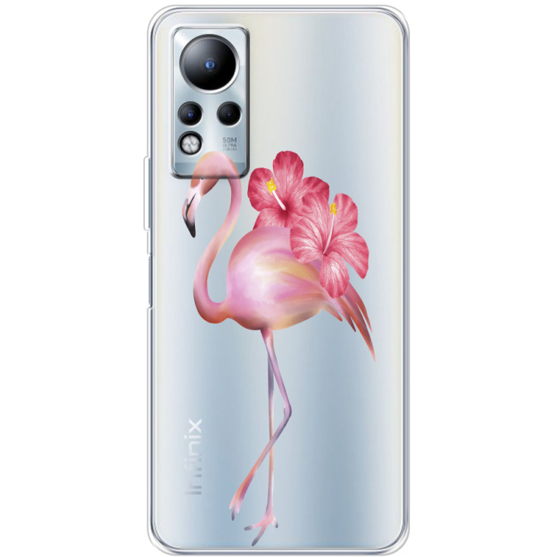 Прозрачный чехол BoxFace Infinix Note 11 Floral Flamingo