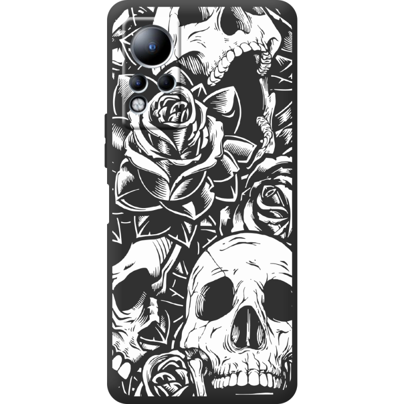 Черный чехол BoxFace Infinix Note 11 Skull and Roses