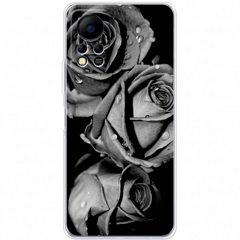 Чехол BoxFace Infinix Hot 11S Black and White Roses