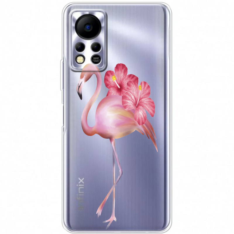 Прозрачный чехол BoxFace Infinix Hot 11S Floral Flamingo