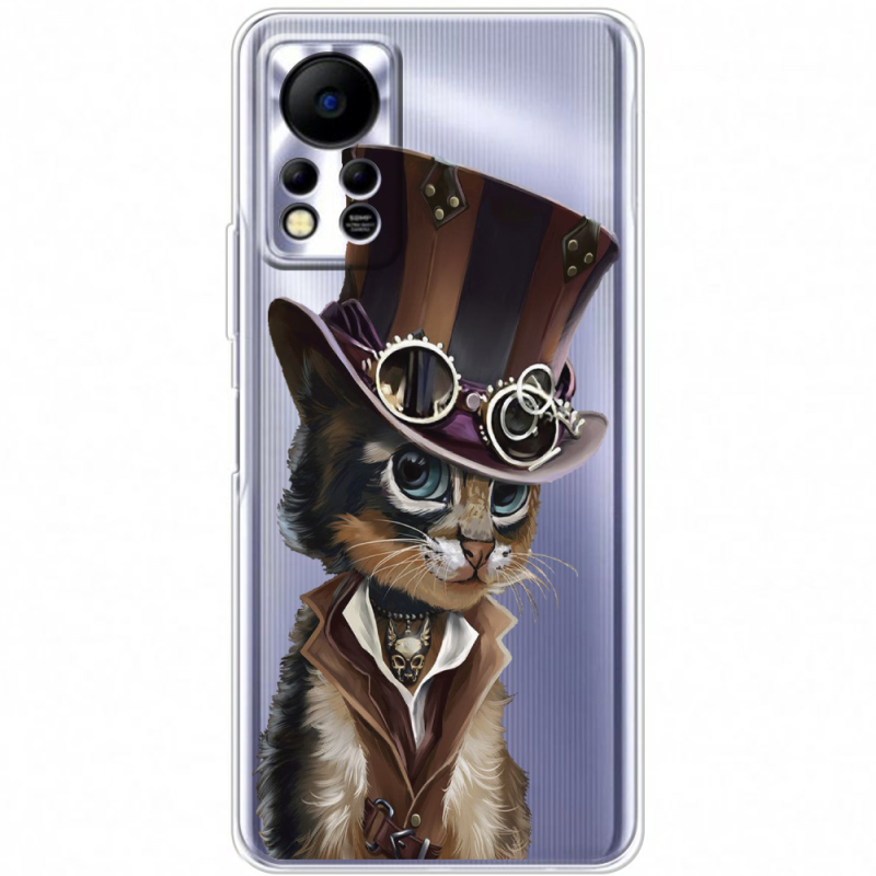 Прозрачный чехол BoxFace Infinix Hot 11S Steampunk Cat