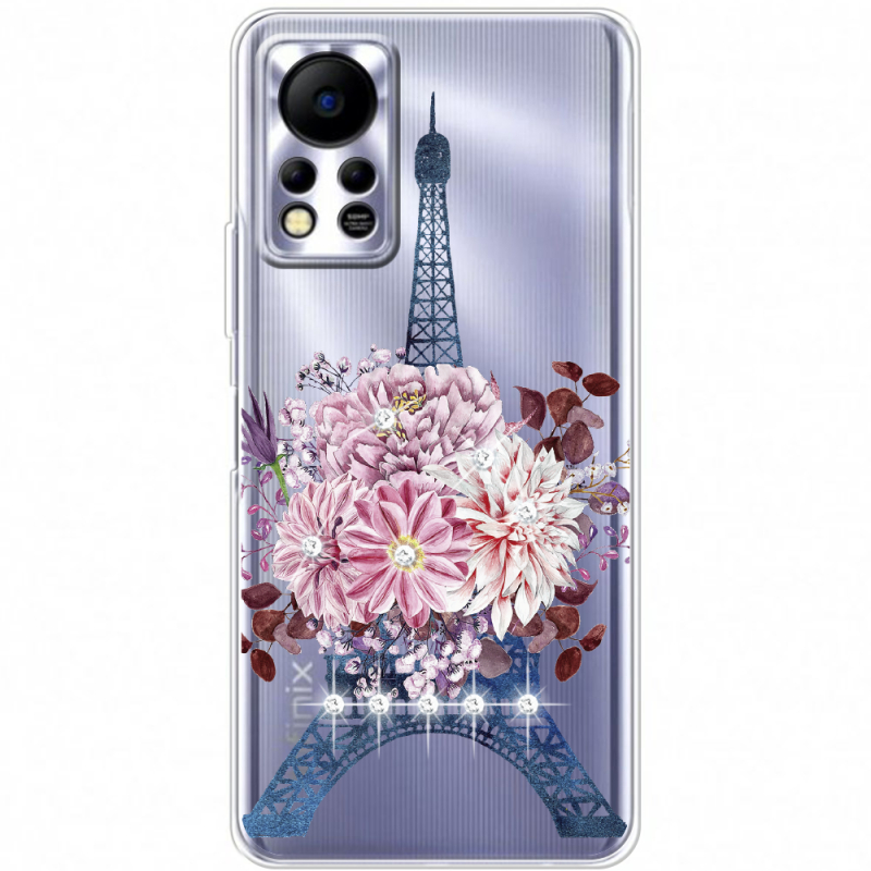 Чехол со стразами Infinix Hot 11S Eiffel Tower