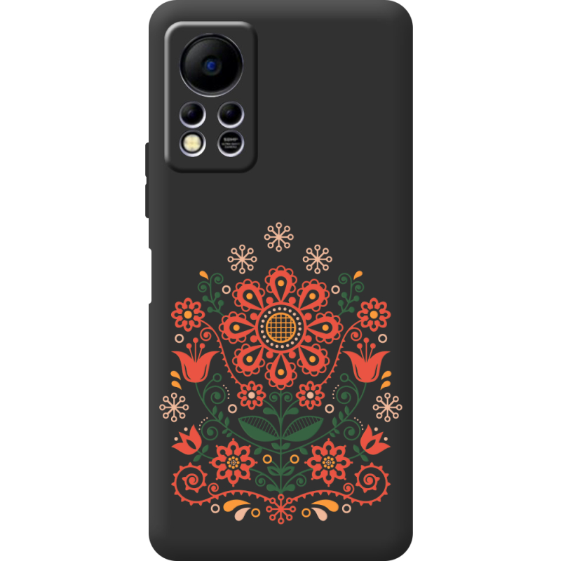 Черный чехол BoxFace Infinix Hot 11S Ukrainian Ornament