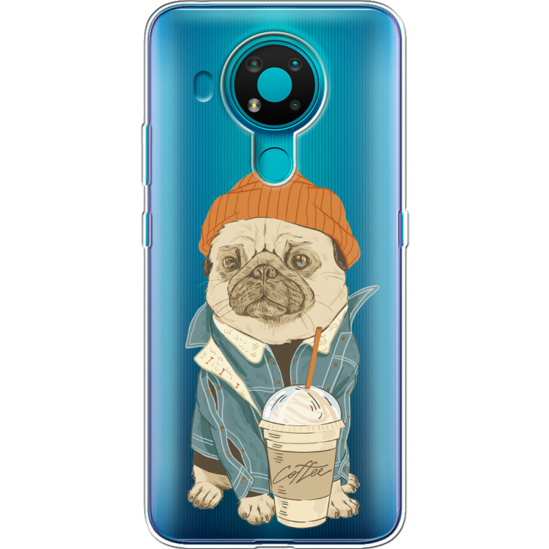 Прозрачный чехол BoxFace Nokia 3.4 Dog Coffeeman