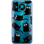 Прозрачный чехол BoxFace Nokia 3.4 с 3D-глазками Black Kitty