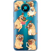 Прозрачный чехол BoxFace Nokia 3.4 с 3D-глазками Pug