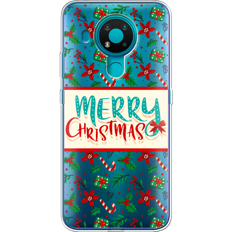 Прозрачный чехол BoxFace Nokia 3.4 Vintage Christmas Pattern