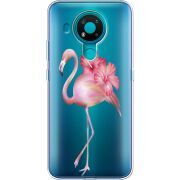 Прозрачный чехол BoxFace Nokia 3.4 Floral Flamingo
