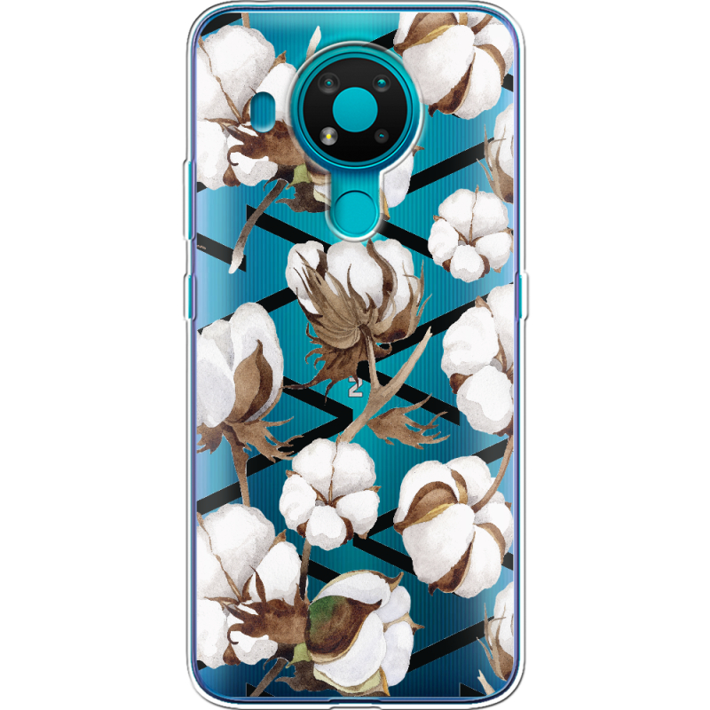 Прозрачный чехол BoxFace Nokia 3.4 Cotton flowers