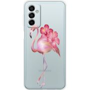 Прозрачный чехол BoxFace Samsung Galaxy M13 (M135) Floral Flamingo