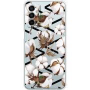 Прозрачный чехол BoxFace Samsung Galaxy M13 (M135) Cotton flowers