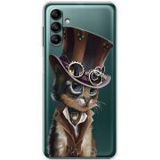 Прозрачный чехол BoxFace Samsung Galaxy A04s (A047) Steampunk Cat
